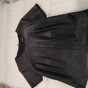 faux leather tee